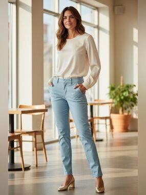 Vince Light Blue Wide Leg Pants